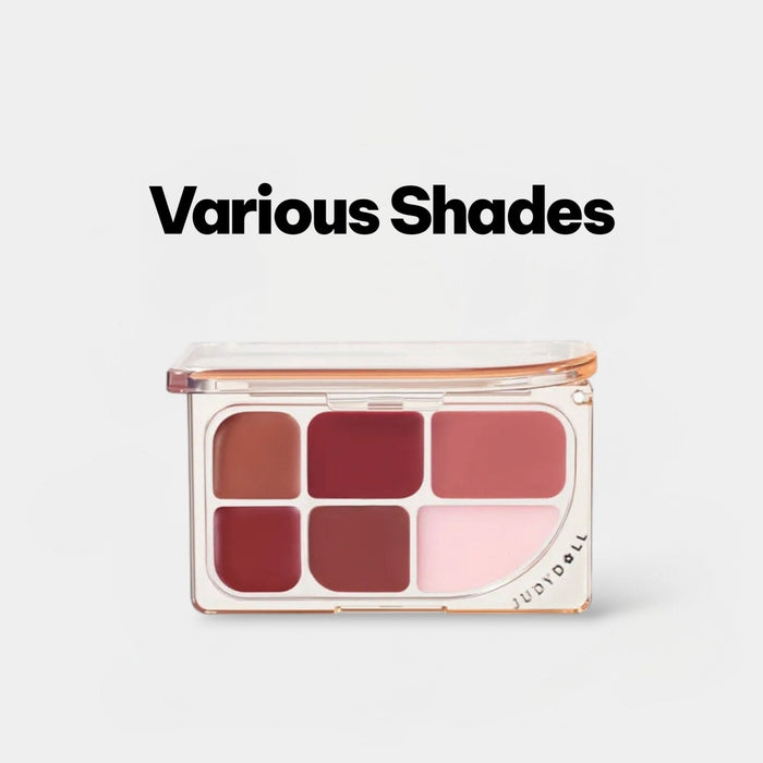 Judydoll 6-Color Multi-Use Lip Palette لوحة ألوان الشفاه متعددة الاستخدامات من جودي دول بستة ألوان - Princess Cosmetics Qatar