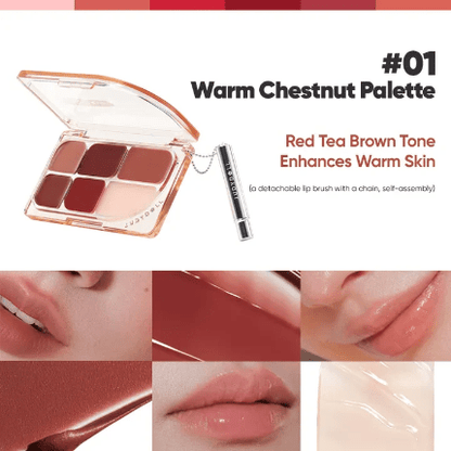 Judydoll 6-Color Multi-Use Lip Palette لوحة ألوان الشفاه متعددة الاستخدامات من جودي دول بستة ألوان - Princess Cosmetics Qatar
