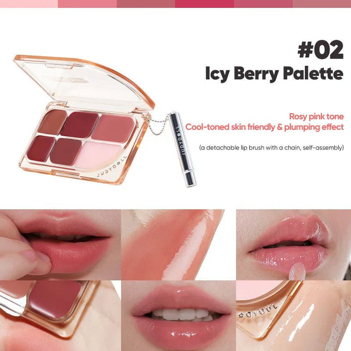 Judydoll 6-Color Multi-Use Lip Palette لوحة ألوان الشفاه متعددة الاستخدامات من جودي دول بستة ألوان - Princess Cosmetics Qatar