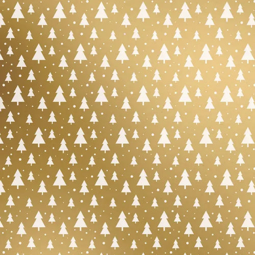 Jumbos Modern Trees Gold Wrapping Paper