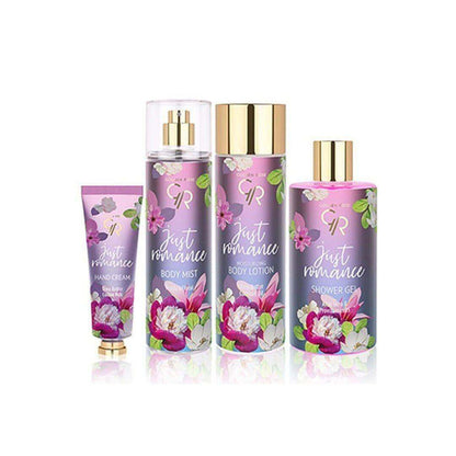 JUST ROMANCE (Gift set )Hand cream. Body Mist. Body lotion. Shower Gel. - Golden Rose Cosmetics Pakistan.