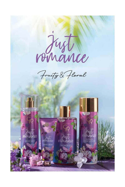 JUST ROMANCE (Gift set )Hand cream. Body Mist. Body lotion. Shower Gel. - Golden Rose Cosmetics Pakistan.