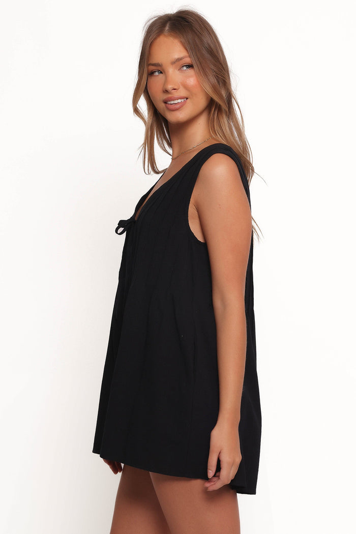 Petal and Pup USA PLAYSUITS Kallie Tie Front Romper - Black