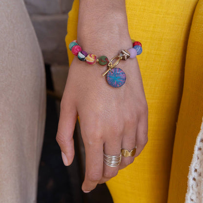 Kantha Threadburst Toggle Bracelet
