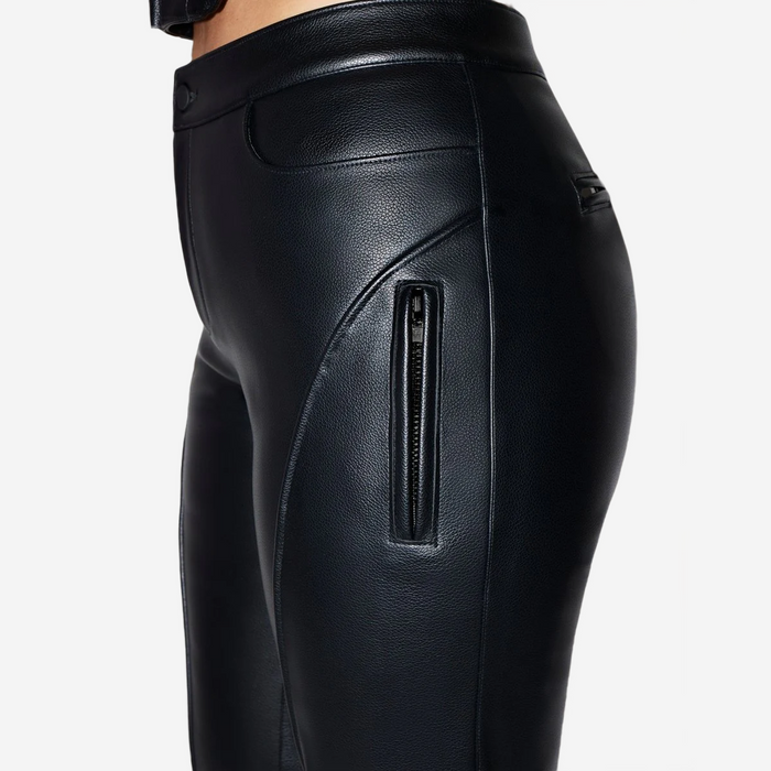 KHY FAUX LEATHER PANT BLACK