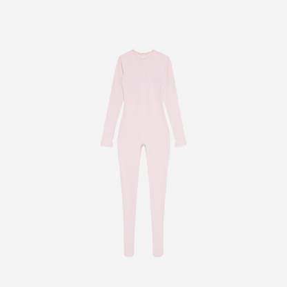 KHY LONG SLEEVE FOOTED CATSUIT POWDER PINK