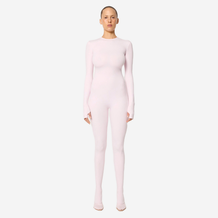 KHY LONG SLEEVE FOOTED CATSUIT POWDER PINK