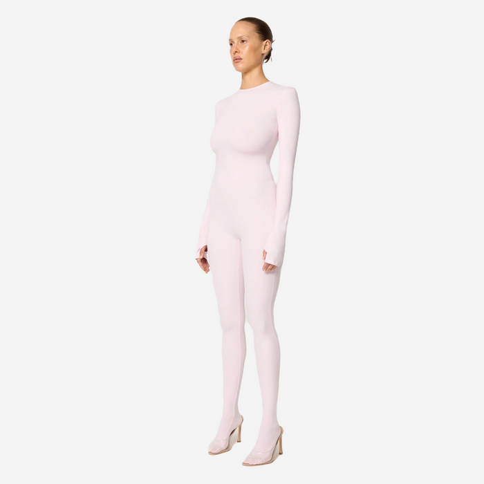 KHY LONG SLEEVE FOOTED CATSUIT POWDER PINK