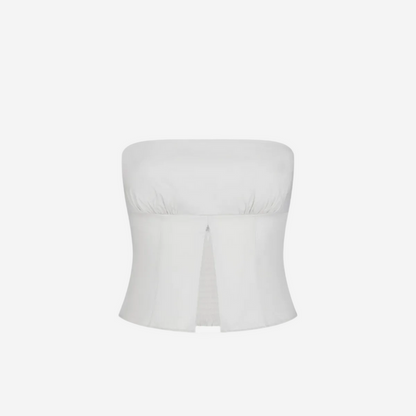 KHY POPLIN TUBE TOP LIGHT GREY