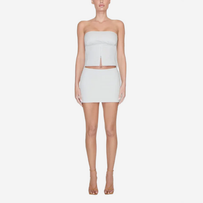 KHY POPLIN TUBE TOP LIGHT GREY