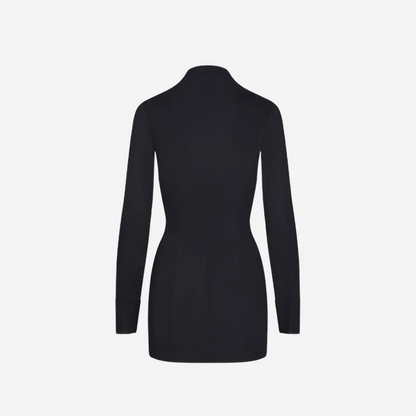 KHY POPLIN ZIP MINI DRESS BLACK