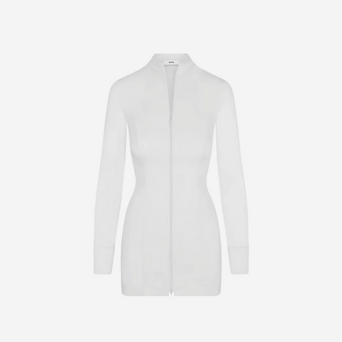KHY POPLIN ZIP MINI DRESS LIGHT GREY