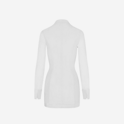 KHY POPLIN ZIP MINI DRESS LIGHT GREY