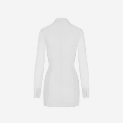 KHY POPLIN ZIP MINI DRESS WHITE