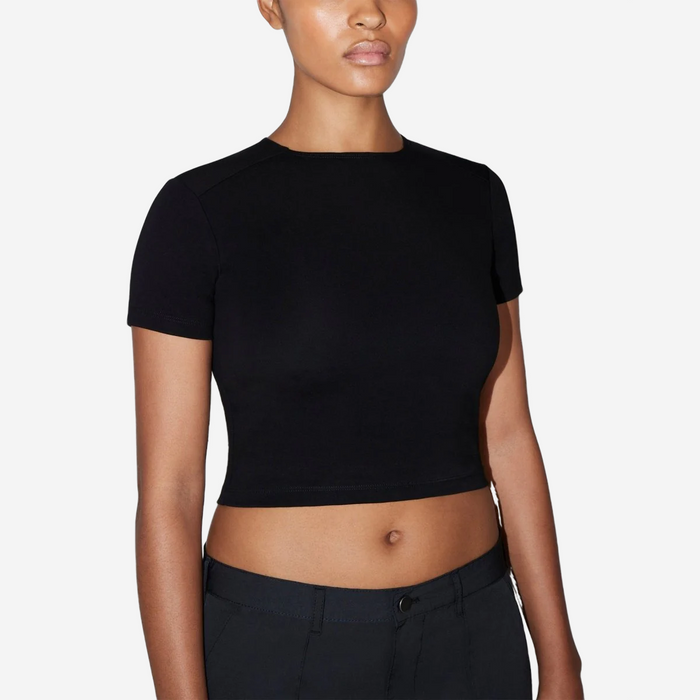 KHY SEAMED BABY TEE BLACK