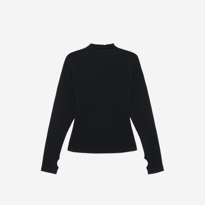 KHY SEAMLESS MOCK NECK LONG SLEEVE BLACK