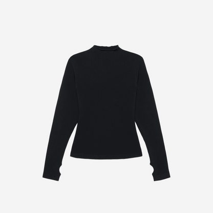 KHY SEAMLESS MOCK NECK LONG SLEEVE BLACK