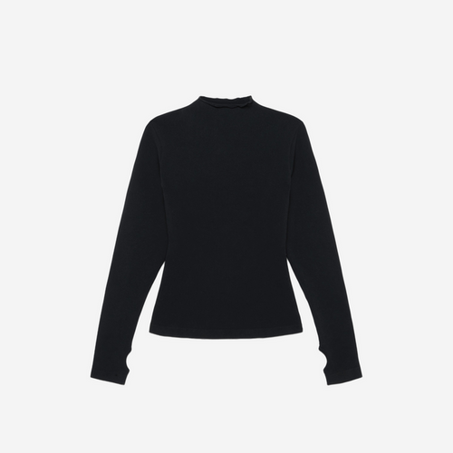 KHY SEAMLESS MOCK NECK LONG SLEEVE BLACK