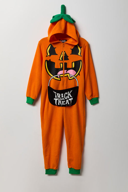 Kids 3D Pumpkin Plush Onesie