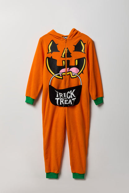 Kids 3D Pumpkin Plush Onesie
