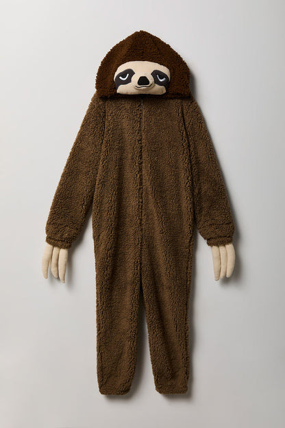 Kids 3D Sloth Sherpa Onesie