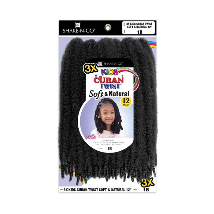 Kids Cuban Twist Soft & Natural 12" 3x