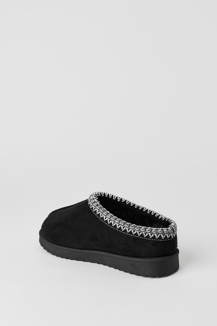 Kids Faux Suede Embroidered Slippers
