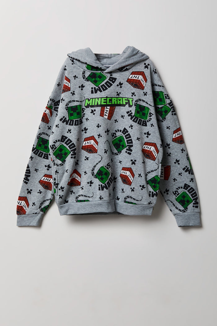 Kids Minecraft Print Fleece Hoodie