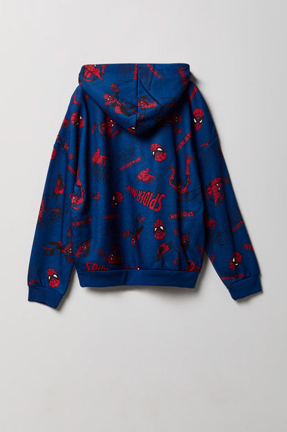 Kids Spider-Man Print Fleece Hoodie