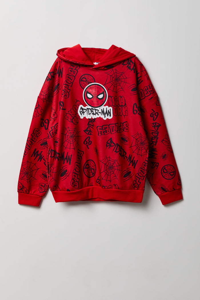Kids Spider-Man Print Fleece Hoodie