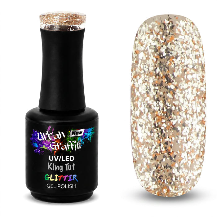 King Tut - UGGP-A0915 Urban Graffiti Gold Glitter Gel Polish 15ml