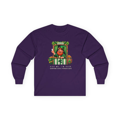 Kiss Me, I'm Irish - Everyone Is on St. Patrick's Day! 💋🍀 Irish Man - Unisex Ultra Cotton Long Sleeve Tee - Whippie's