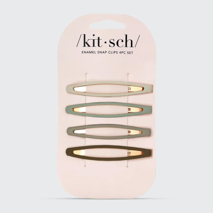 Kitsch Enamel Elongated Snap Clips 4 pcs