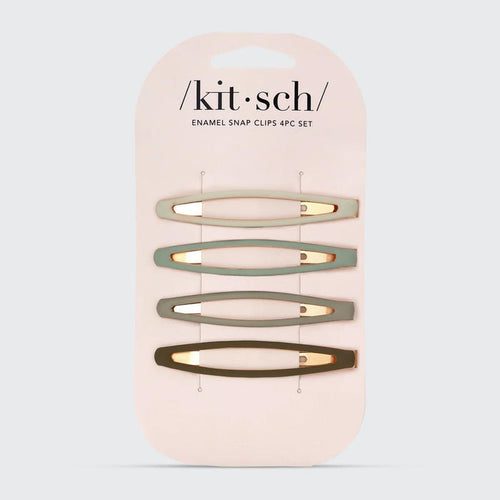 Kitsch Enamel Elongated Snap Clips 4 pcs