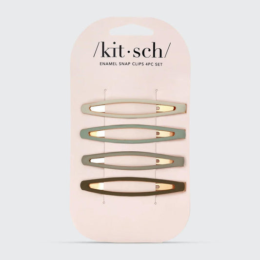 Kitsch Enamel Elongated Snap Clips 4 pcs