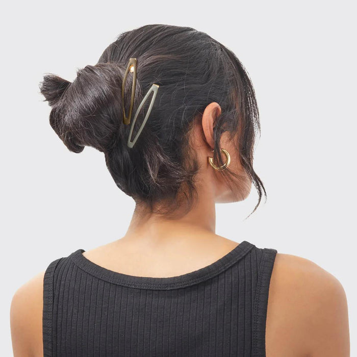 Kitsch Enamel Elongated Snap Clips 4 pcs