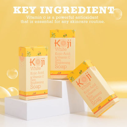 Koji White Kojic Acid & Vitamin C Skin Brightening Soap (2 Bars x 80g) صابون كوجي وايت لتفتيح البشرة بحمض الكوجيك وفيتامين سي - Princess Cosmetics Qatar