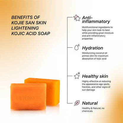 KOJIE SAN orange kojic acid soap bars anti inflammatory hydration natural healthy skin lightening soap value pack