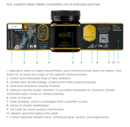 KORE Manuka MGO829+ (250g) - The Kare Lab