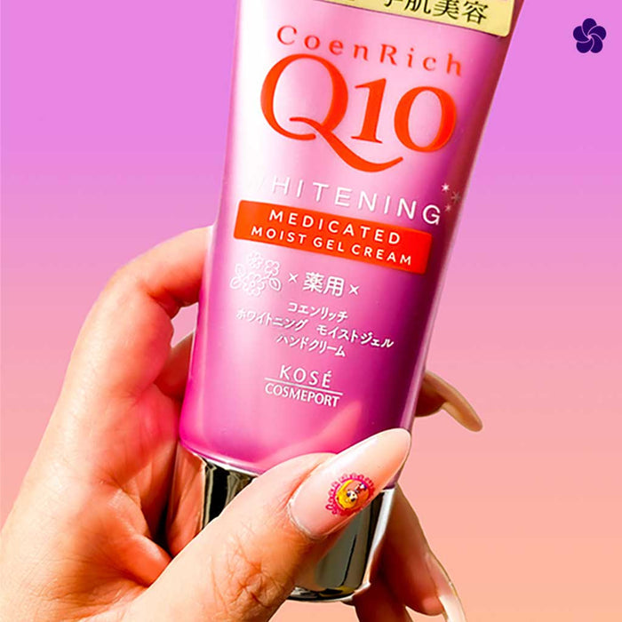 Kose CoenRich Q10 Whitening Medicated Moist Gel Hand Cream 80g كريم اليدين المرطب والمبيض من كوس كوينريتش كيو 10 - Princess Cosmetics Qatar