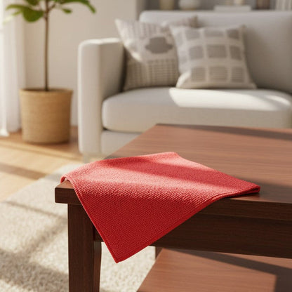 Microfiber Cloth / Red / 12"X12" 12 PK