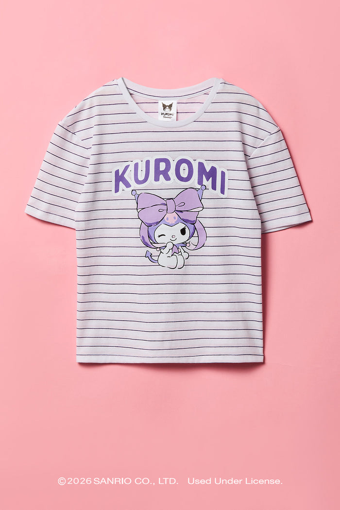 Kuromi™ Girls Graphic Striped T-Shirt