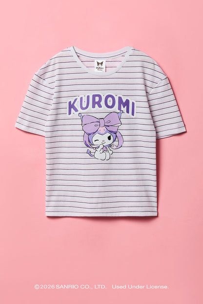 Kuromi™ Girls Graphic Striped T-Shirt