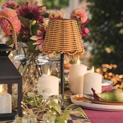 Kurv Bamboo Style Solar Table Lamp