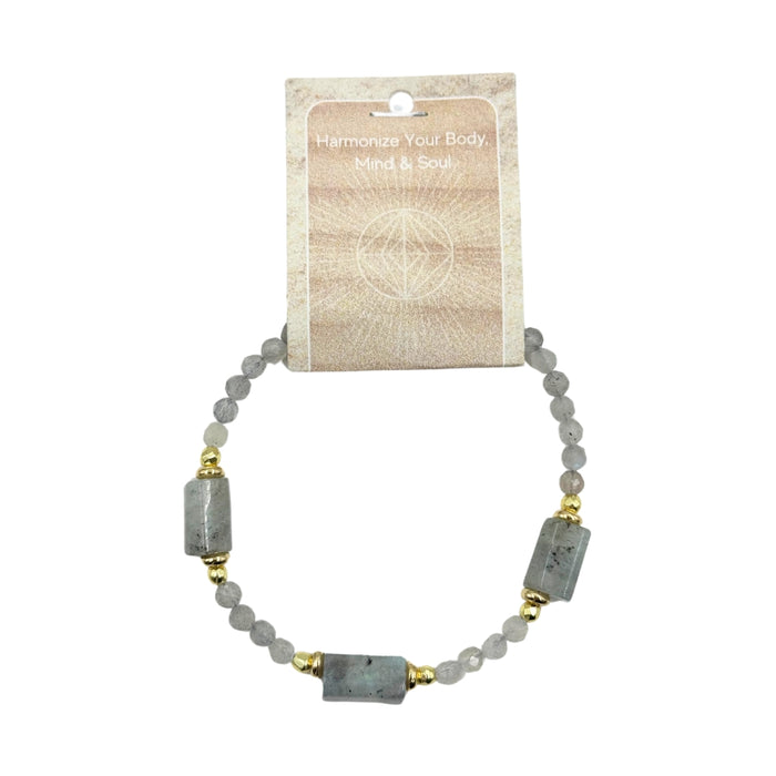 Labradorite Hexagon Stone Bracelet