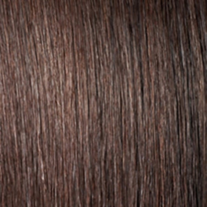 Close-up of OUTRE Pretty Quick Pony Vanna extension showing smooth brown hair strands