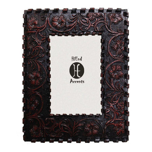 Laced Edge/Tooled Faux Leather Picture Frame Picture Frame