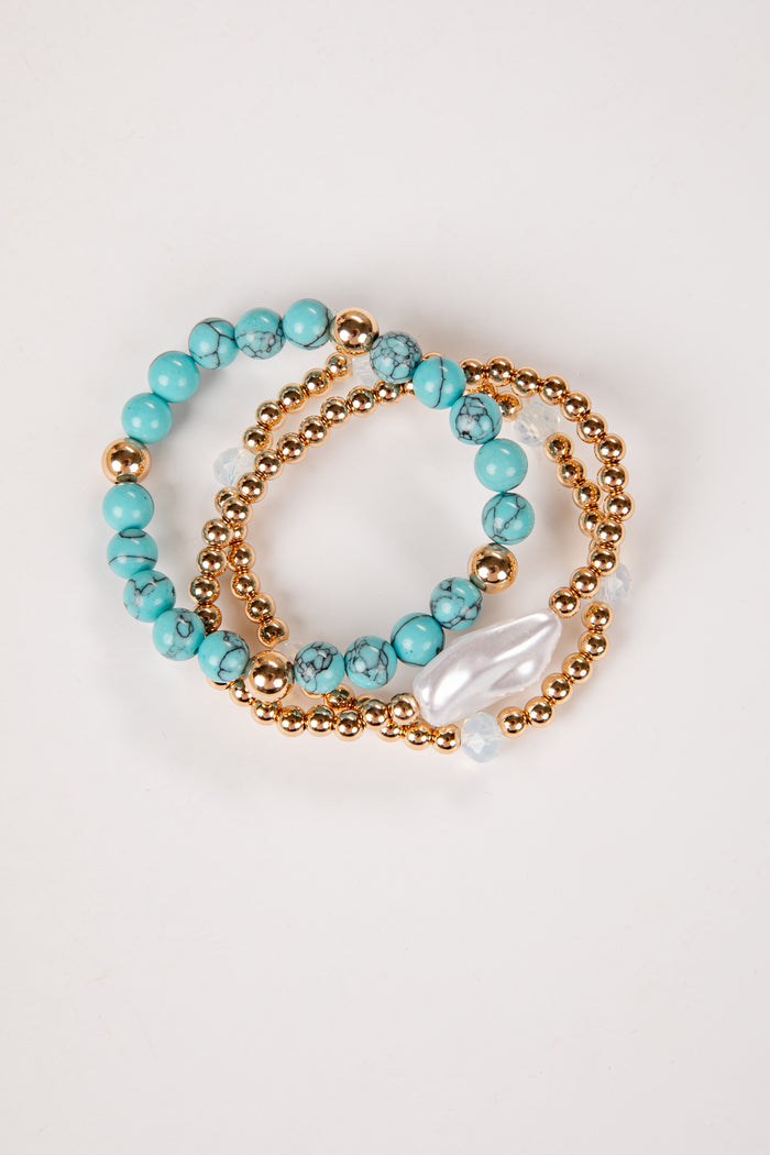 blue stack bracelet set