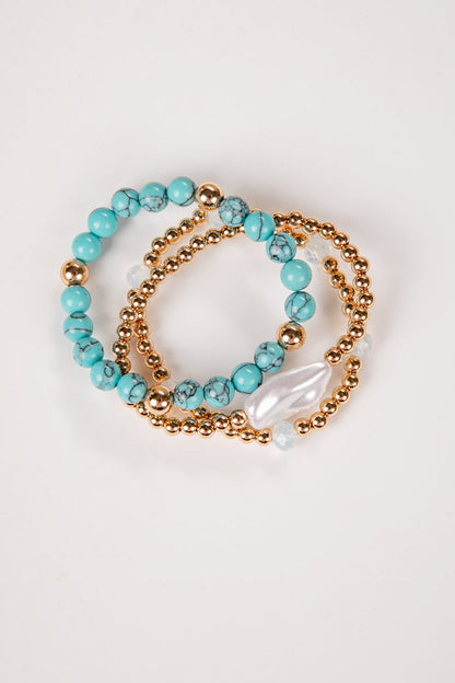 blue stack bracelet set