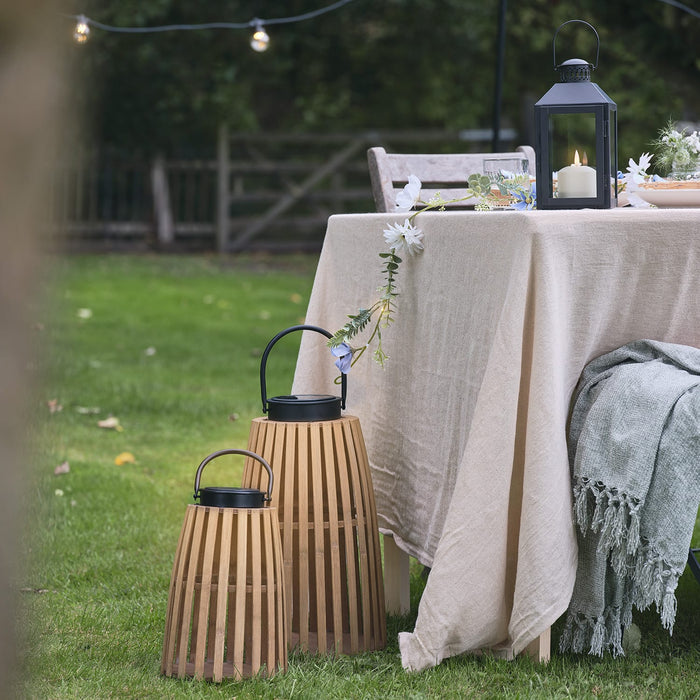 Large Sol Wooden Solar Lantern | Outdoor Garden Decoration